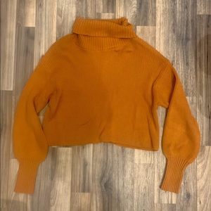 Burnt orange crop turtle neck sweater
